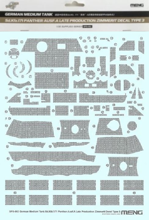 1/35 GERMAN M-TANK SD.KFZ.171 PANTHER ZIM.DECAL C SPS-052