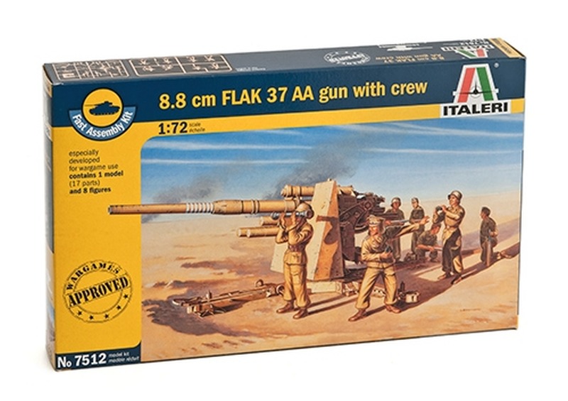 1/72 8.8 CM. FLAK 37 AA GUN WITH CREW