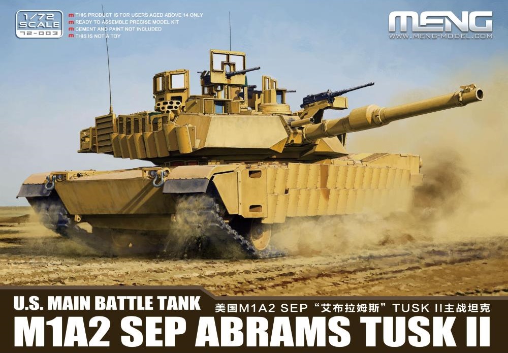 1/72 US BATTLE TANK M1A2 SEP ABRAMS TUSK II 72-003