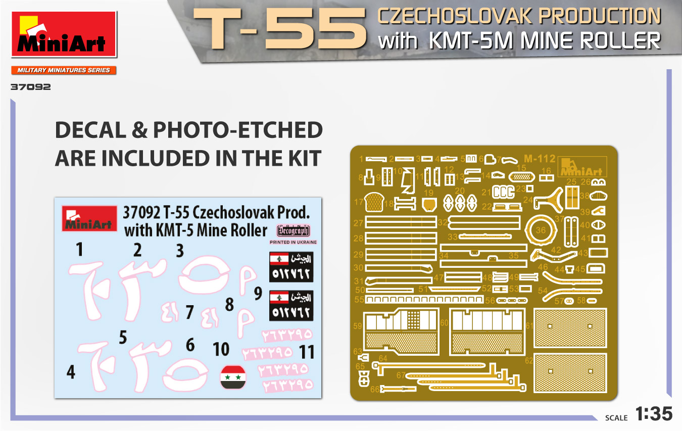 1/35 T-55 CZECHOSLOVAK PRODUCTION W KMT-5M MINE