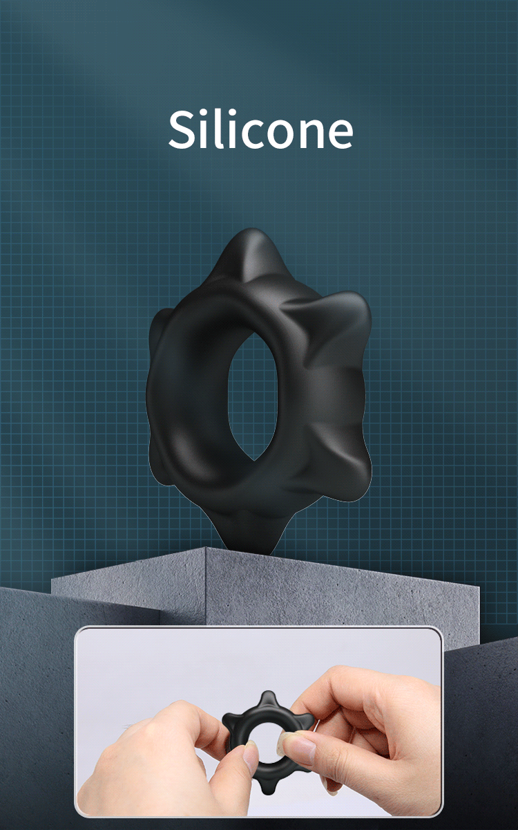 Crazy Bull - Ethaniel - Super Soft Siliconen Ring - Model 11 - Zwart