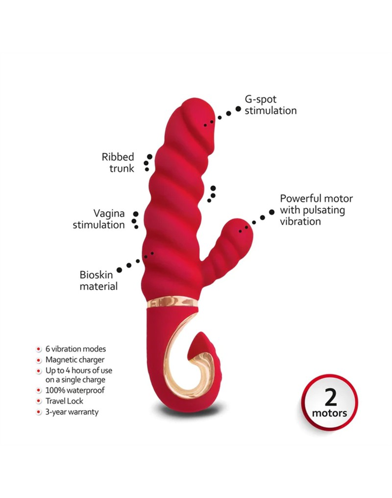 Gvibe - GCandy Mini - Geribbelde Rabbit Vibrator - Rood