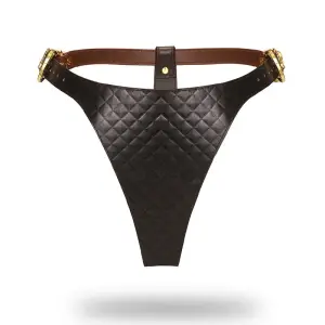 Liebe Seele - Leren String - Zwart, Bruin & Goud