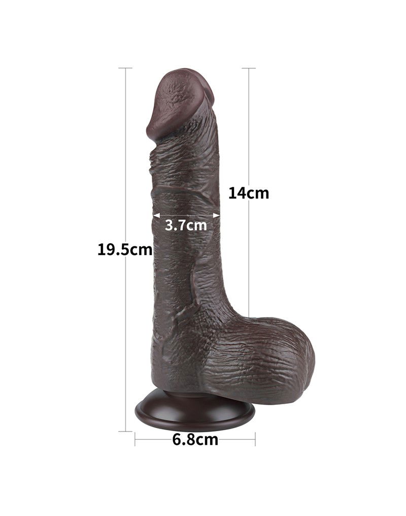 LoveToy - Aftrekbare dildo 19,5 cm (Ø 3,7 cm) - Zwart