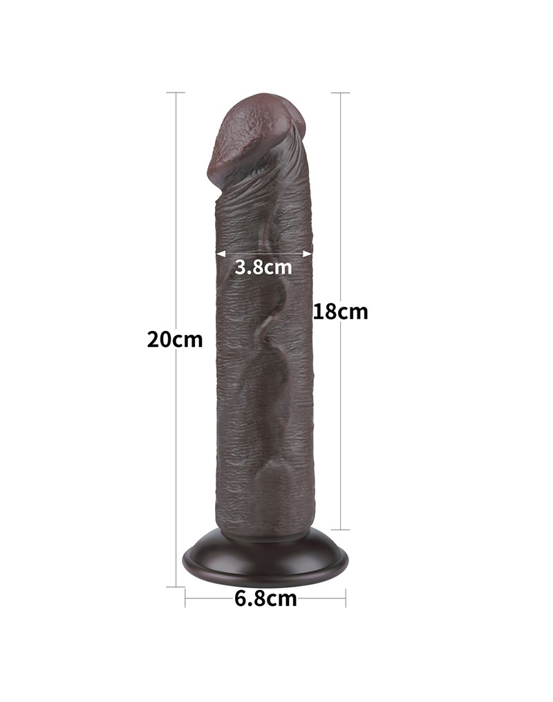 LoveToy - Aftrekbare dildo 20 cm (Ø 3,8 cm) - Zwart