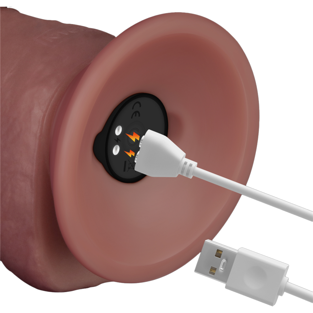 LoveToy - Power Cock 21,5 cm - Vibrerend Dual Desinty - Nude