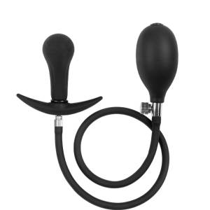 Rimba Latex Play - Opblaasbare Anaalplug met Pomp - Zwart