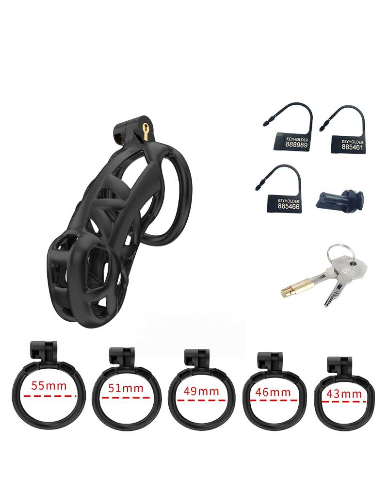 Rimba P-Cage - P-Cage PC01 - Peniskooi Maat L - Zwart