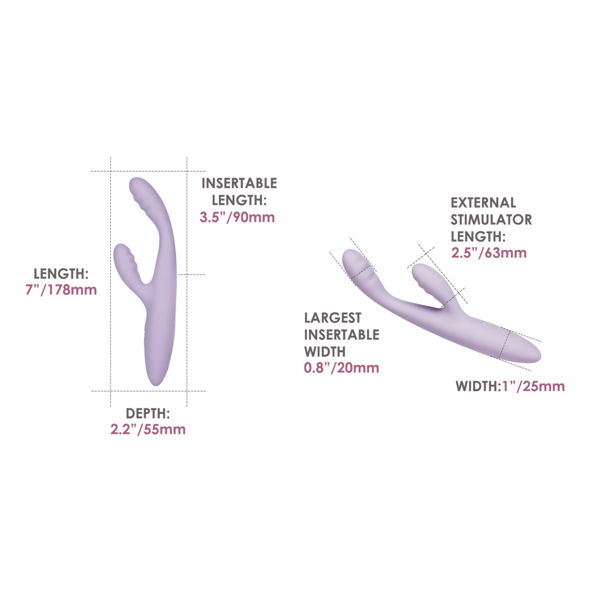 SVAKOM - Cici 2+ - Slanke G-Spot rabbit vibrator (met App-bediening) - Lila