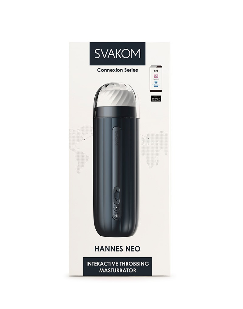 SVAKOM - Hannes Neo - Interactieve Throbbing Masturbator met App Control - Donkerblauw