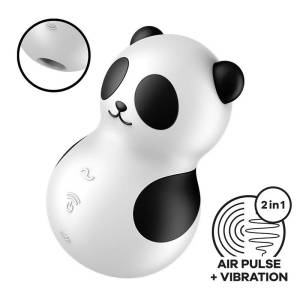 Satisfyer - Pocket Panda - Dubbele Air Pulse Vibrator - Zwart/Wit