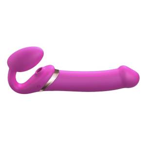 Strap-On-Me - Multi Orgasm - Strap-On Vibrator met Lik Stimulator Maat M - Roze