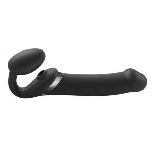Strap-On-Me - Multi Orgasm - Strap-On Vibrator met Lik Stimulator Maat S - Zwart