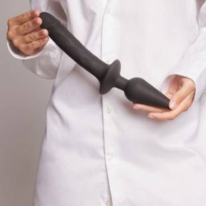 Strap-On-Me - Realistische Switch Plug-In - 2-in-1 Dildo & Butt Plug Maat L - Zwart