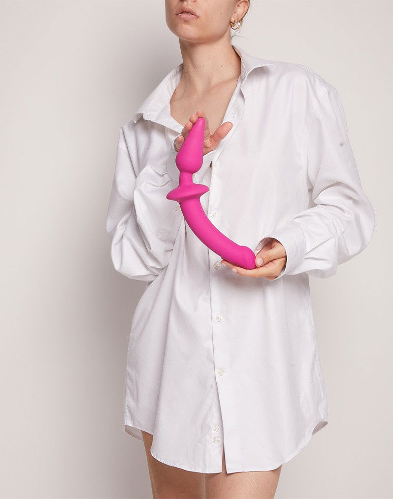 Strap-On-Me - Semi-Realistische Switch Plug-In - 2-in-1 Dildo & Butt Plug Maat L - Roze