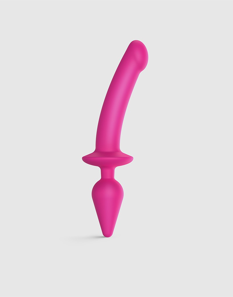 Strap-On-Me - Semi-Realistische Switch Plug-In - 2-in-1 Dildo & Butt Plug Maat XXL - Roze