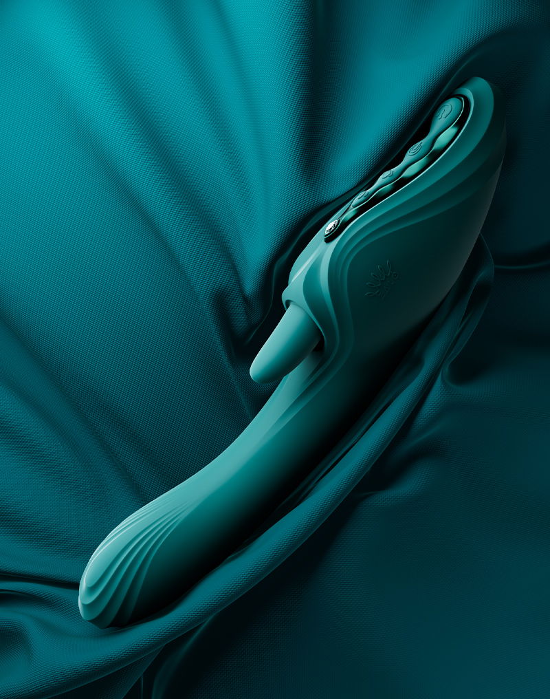 ZALO - Ares - G-Spot Rabbit Vibrator App-Controlled - Turquoise Groen
