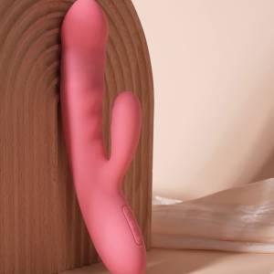 SVAKOM - Avery - Thrusting Rabbit Vibrator - Strawberry Pink