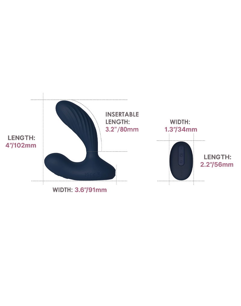 SVAKOM - Vick Neo 2 - Prostaat Vibrator, App Besturing - Marine Blauw