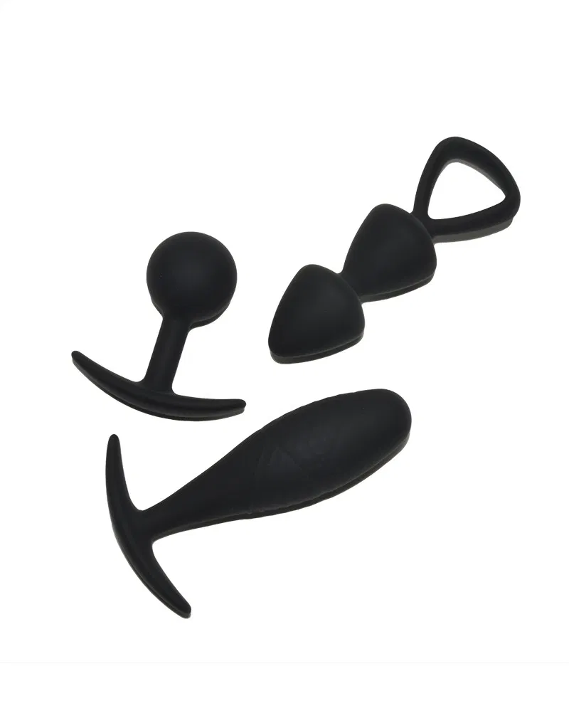 Rimba Toys - Basel - Set of Butt Plugs Maat S - Zwart