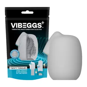 VIBEGGS - Twisty Tongues - Vibrerende Masturbatie Sleeve - Wit