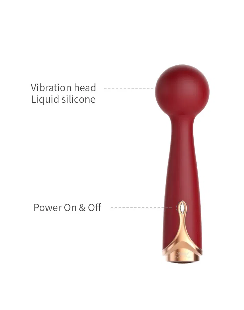 Viotec - Firelick - Mini Wand Vibrator - Goud & Wijnrood
